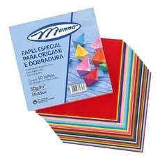 Papel para Dobradura e Origami Coloridos Menno 15X15 Kit Com 50 - 150 ou 250 Folhas