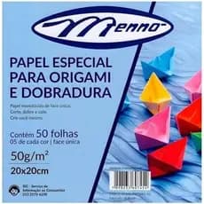Papel para Dobradura e Origami Coloridos Menno 20X20 Kit Com 50 - 150 ou 250 Folhas