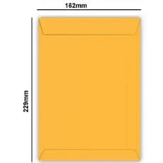 Envelope Saco 162X229 Kraft Ouro Embalagem com 100 Unidades