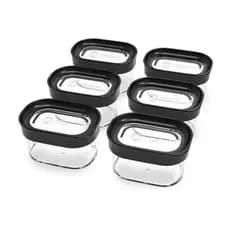 6 Potes Kit Conjunto Hermético Acrílico Pra Tempero 150ml