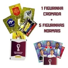 Kit Figurinhas Brilhantes Copa Do Mundo 2022 Douradas Especial