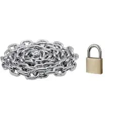 1 Metro Corrente Aço Galvanizado 6mm Com Cadeado 30 Stam Reforçada