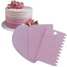 Kit 3 Espatula Decorativa Alisadora Confeiteiro Para Bolo Chantilly Cobertura Creme Recheio