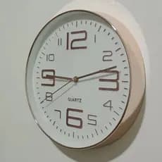 Relógio de Parede Dourado e Rose Decorativo para Sala, Cozinha, Escritório