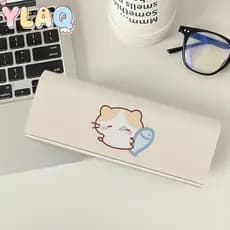 Bonito Dos Desenhos Animados Gato Peixe Design Magnético Óculos Caso Portátil Caixa De Armazenamento Para Uso Diário