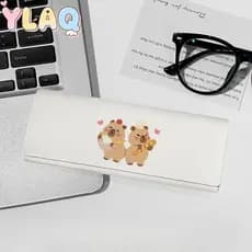 Bonito Urso Caso De Óculos Dos Desenhos Animados Panda Segurando Sorvete Estilo Festa Vintage Portátil Acessório