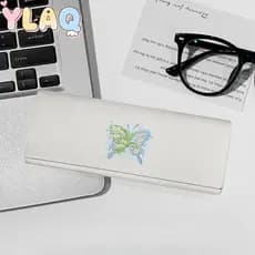 Estojo De Óculos Magnético Com Estampa De Borboleta Lily of the Valley , Suporte De Armazenamento Fino Para Mulheres , U