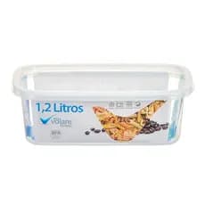 POTE PLÁSTICO VOLARE RETANGULAR 1,2 LITROS COD 0203