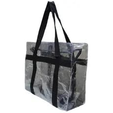 Bolsa Sacola Jumbo 45x40x20 Em Pvc Cristal Transparente Visita Depen Com Telinha Redinha Interna