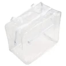 Bolsa Sacola 100% Pvc Grosso Transparente Tamanho Grande Visita Jumbo 42x40x20 Alças em Silicone