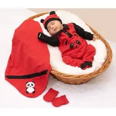 Saída de Maternidade Menino/Menina Bebê Panda 5 peças