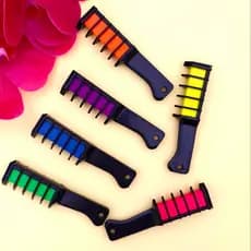 Kit 6 Pente Colorido Giz De Cabelo Com 06 Cores Temporárias Para Festas Criativo T-722-4