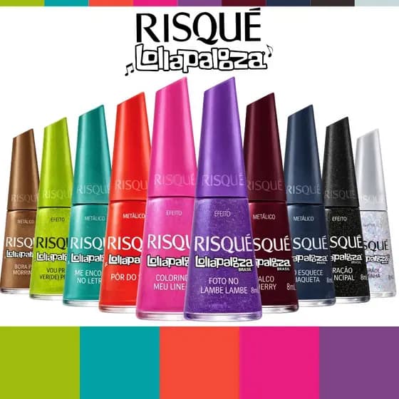 Kit Esmaltes Risqué Lollapalooza 10 Cores Nova Coleção Risqué Esmalte Atacado