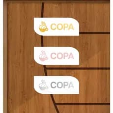 Placa Identificação de Porta, Copa Em ACRILICO Espelhado com MDF BRANCO