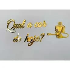 Frase Qual A Cor De Hoje? em Acrílico Salão Esmalte Manicure Decoração.