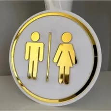 Placa Sinalização De Porta Banheiro Unisex - Acrílico Personalizado.