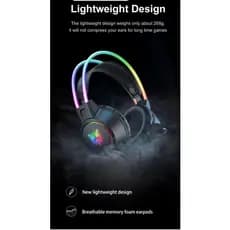 Fone gamer para PC com microfone rgb e iluminação dinâmica