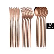 18 pçs  luxo conjunto de louça de aço inoxidável