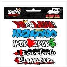 KIT 5 ADESIVO ORIGINAL - PARA BIKE, BICICLETA, MOTO, CAPACETE, MOTORIZADAS, MOTOR, GRAU, 244