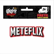 Adesivo Meteflix Frase Engraçada Para Moto Bike Carro E Capacete Vinil Recorte Eletrônico 18cm Não Desbota Premium