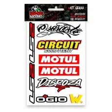 KIT 9 ADESIVOS ORIGINAIS / OSASCORTE / LS2 / MOTUL / CIRCUIT  / DISPOZA / W.