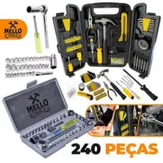 Kit Jogo de Ferramentas 240 Peças com Maleta Completa + Jogo De Soquetes