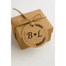 Tag de Casamento em Papel Kraft – Cordão de Sisal incluso, Personalizada
