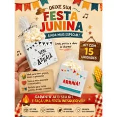 🎉 Suporte para Pipoca Festa Junina – Kit com 15 Unidades 🌽🔥