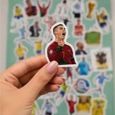 Kit Adesivos Futebol Craques Messi Neymar Ronaldo Mbappé Sticker Pack