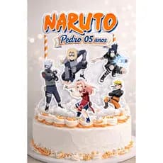 Topo de Bolo Naruto Personalizado – Nome e Idade – Festa Infantil Anime