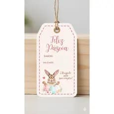 Tag de Páscoa 7x4cm para Ovos de Chocolate | Feliz Páscoa | Ideal para Confeitaria e Lembrancinhas com sisal