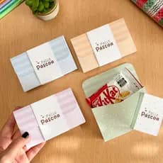 Porta Chocolate Páscoa | Envelope Porta Kit Kat | Lembrancinha de Páscoa | Porta Barra de Chocolate | Embalagem Presente