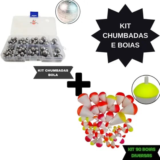 Kit de Acessórios para Pesca Completo com Estojo Organizador, 60 Chumbadas e 90 Boias - 151 Peças