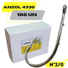 Anzol 4330 Super Strong nº2/0 3,7X1,5cm Caixa 100un Marine Sports Pesca De Tucunaré Dourado Traíra Pacu