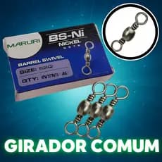 Girador de Pesca Nº6 Caixa 100un 2,2cm Maruri Aço Resistente Níquel Swivel Anzol Linha Pescaria