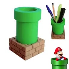 Porta Caneta Cano Super Mario Presente Gamer Mesa Escritorio