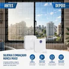 Limpador de Vidro Magnético Dupla Face Cordão Segurança Limpa os 2 Lados Janela 3 a 8mm