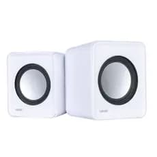 Caixa de Som 2.0 USB 2x 1W Controle de Volume VS-01B Branca