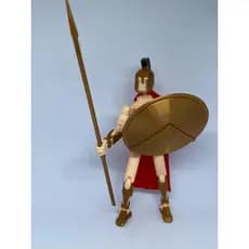 Dummy Guerreiro Espartano Articulado – Boneco Colecionável com Escudo e Lança – Impressão 3D