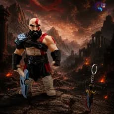 Boneco Kratos Machado Leviatã 15cm