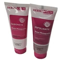 Kit Rosa Mosqueta Dermachem Sabonete e Esfoliante Facial Hidratação Profunda