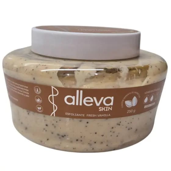 Esfoliante Corporal Média Abrasão Alleva Baunilha Vanila 250ml Limpeza Profunda e Hidratação