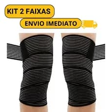 Faixa Elastica Joelho Agachamento Joelheira P/ Musculacao