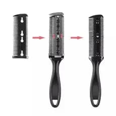Pente Navalha Desfiador com Lâmina de Aço Inoxidável para Cabelo e Barba