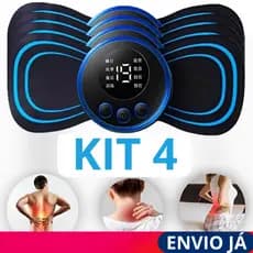 KIT Mini Massageador Estimulador Elétrico De Pescoço Portátil P/ Alívio Da Dor Muscular Cervical Top