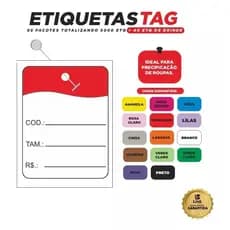 5000 Mil Etiquetas Tag Para Precificação Roupas 30mmx38mm