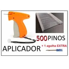 Kit Aplicador de Etiquetas com 500 Pinos + 1 Agulha Extra p Roupas e Tecidos
