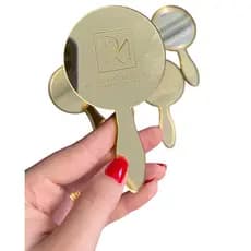 Kit 10 Espelho Bolsa Mini Personalizado Com Sua Logo Empresa Brinde Mimo Presente Acrilico Espelhado