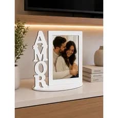 Presente Porta Retrato PERSONALIZADO Amor Dia Dos Namorados Lembrancinha Festas Decoração - Mdf 3mm branco