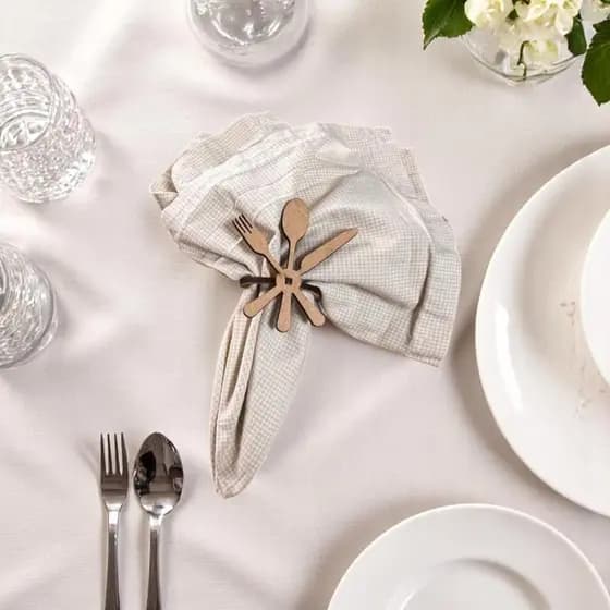 Kit 10un Festa Porta Guardanapo Mesa Decoração Lindos Mdf cru branco Mesa Posta Modelos Moderno